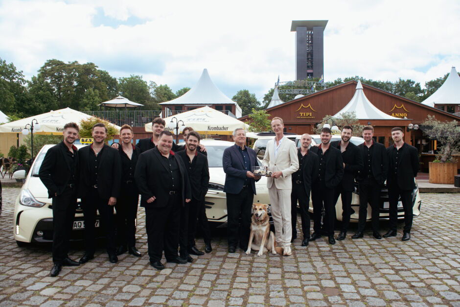 Taxitag im Tipi am Kanzleramt am 1. Juni 2026: The 12 Tenors mit Eric Schmidt-Mohan (rechts) und Hermann Waldner (links)
