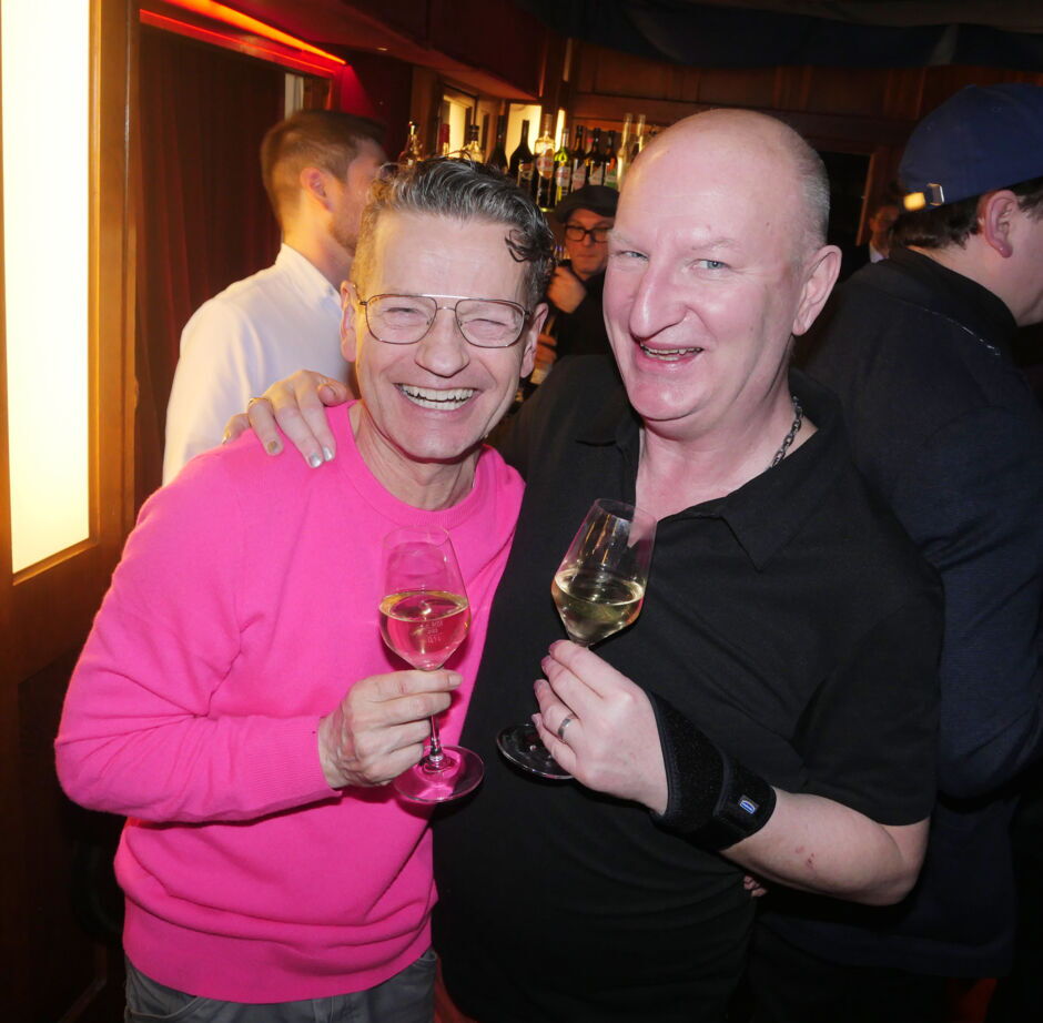 Frau Luna Premierenfeier: Christoph Marti, Ades Zabel (v.l.n.r.)